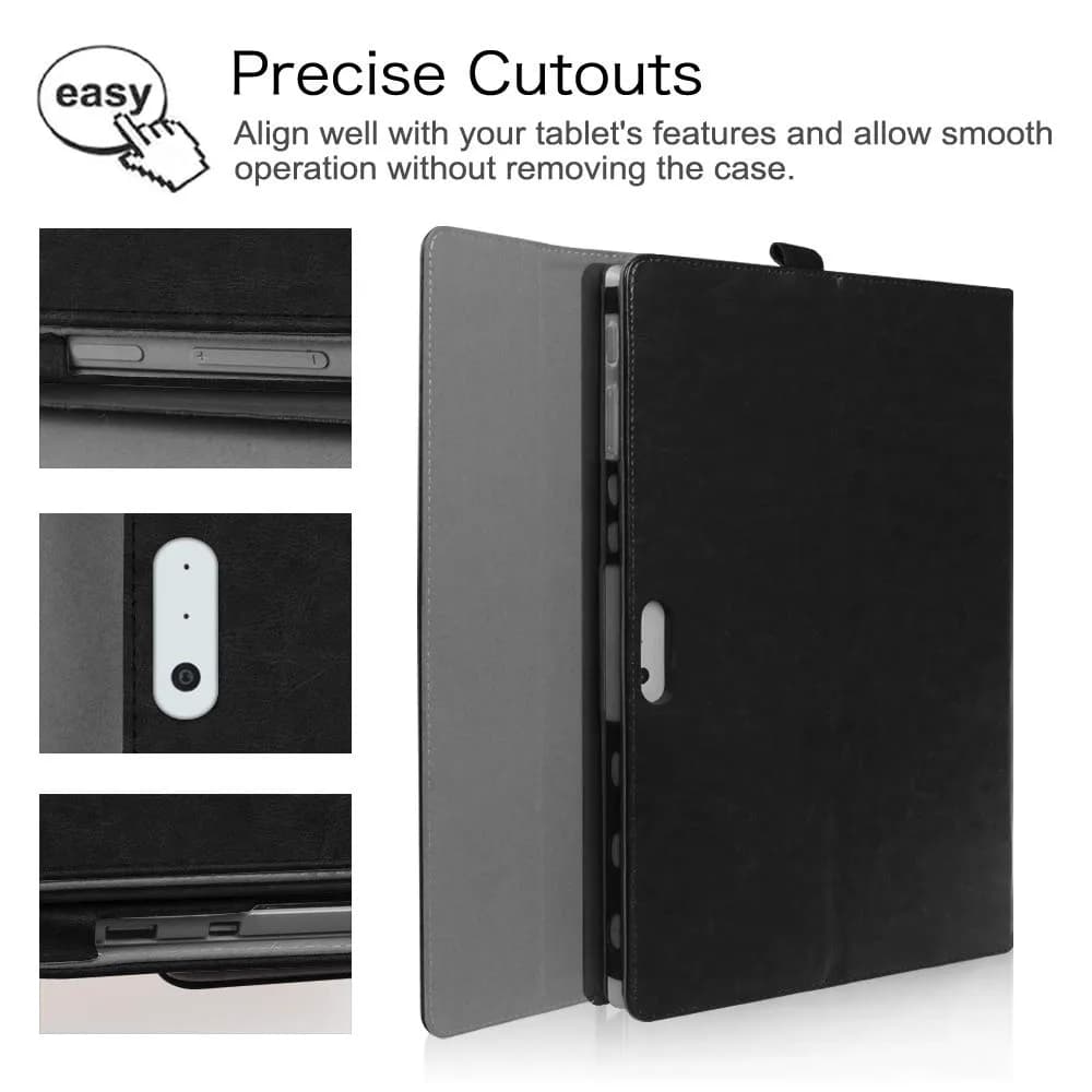 Fintie Case for 12.3 Inch Microsoft Surface Pro 7+/7/6/5/4/3 Tablet with Built-in Kickstand & Stylus Holder | Modern Black - view 3