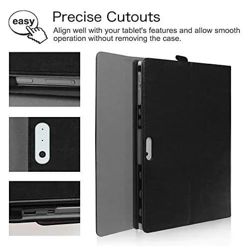 Fintie Case for 12.3 Inch Microsoft Surface Pro 7+/7/6/5/4/3 Tablet with Built-in Kickstand & Stylus Holder | Modern Black thumbnail 3
