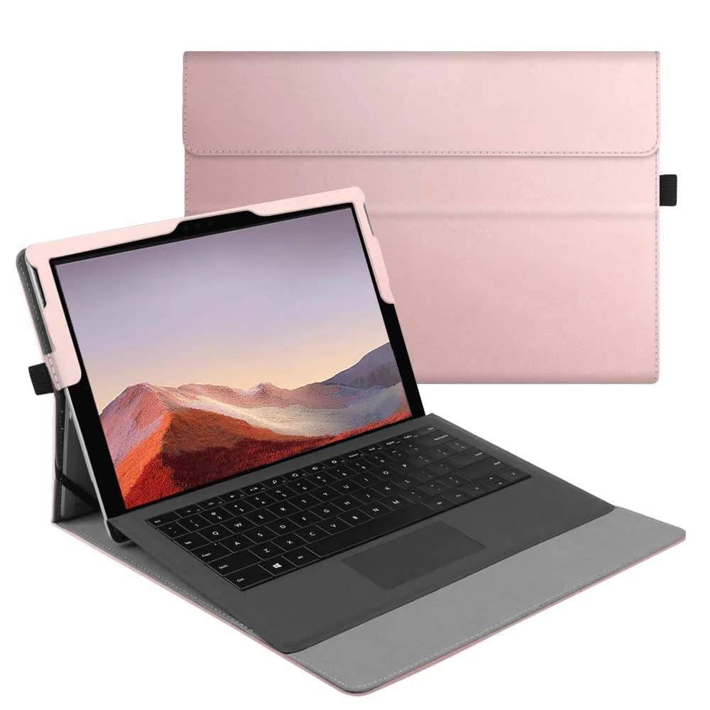 Fintie Case for Microsoft Surface Pro 7+/7/6/5/4/3 Tablet 12.3 Inch (Rose Gold) | Multi-Angle Viewing Portfolio Business Cover - main product image