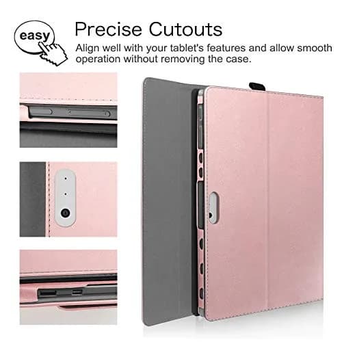 Fintie Case for Microsoft Surface Pro 7+/7/6/5/4/3 Tablet 12.3 Inch (Rose Gold) | Multi-Angle Viewing Portfolio Business Cover thumbnail 4