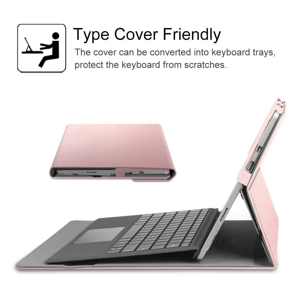 Fintie Case for Microsoft Surface Pro 7+/7/6/5/4/3 Tablet 12.3 Inch (Rose Gold) | Multi-Angle Viewing Portfolio Business Cover - view 5