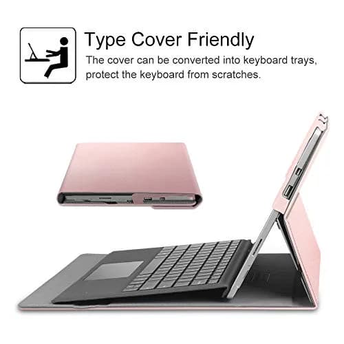 Fintie Case for Microsoft Surface Pro 7+/7/6/5/4/3 Tablet 12.3 Inch (Rose Gold) | Multi-Angle Viewing Portfolio Business Cover thumbnail 5