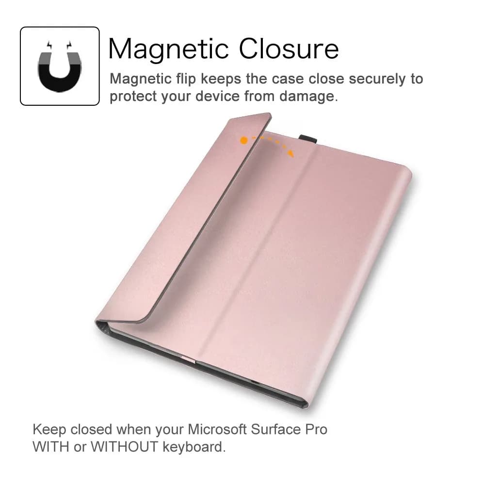 Fintie Case for Microsoft Surface Pro 7+/7/6/5/4/3 Tablet 12.3 Inch (Rose Gold) | Multi-Angle Viewing Portfolio Business Cover - view 8