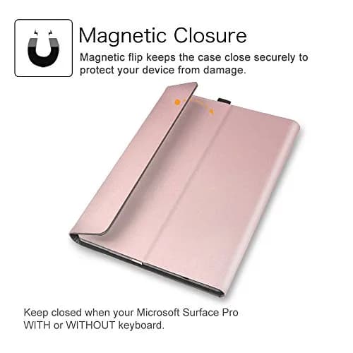 Fintie Case for Microsoft Surface Pro 7+/7/6/5/4/3 Tablet 12.3 Inch (Rose Gold) | Multi-Angle Viewing Portfolio Business Cover thumbnail 8