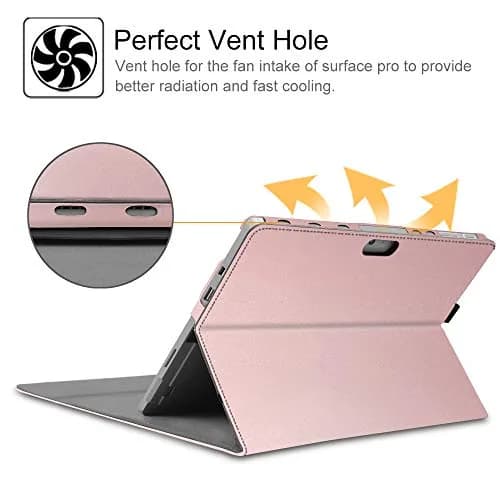 Fintie Case for Microsoft Surface Pro 7+/7/6/5/4/3 Tablet 12.3 Inch (Rose Gold) | Multi-Angle Viewing Portfolio Business Cover thumbnail 9