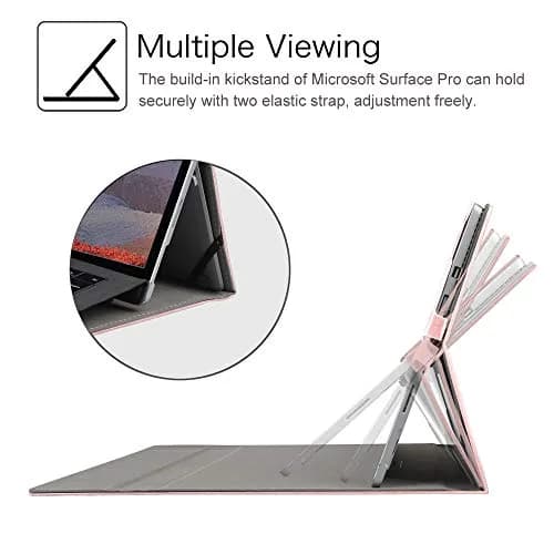 Fintie Case for Microsoft Surface Pro 7+/7/6/5/4/3 Tablet 12.3 Inch (Rose Gold) | Multi-Angle Viewing Portfolio Business Cover thumbnail 3