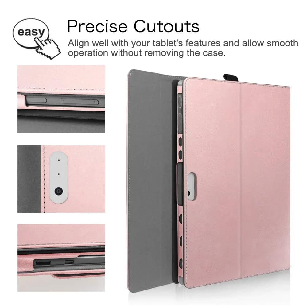 Fintie Case for Microsoft Surface Pro 7+/7/6/5/4/3 Tablet 12.3 Inch (Rose Gold) | Multi-Angle Viewing Portfolio Business Cover - view 4