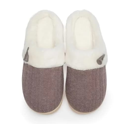 NineCiFun Women's Slip on Fuzzy Slippers Size 7-8 | Memory Foam Indoor Outdoor Plush thumbnail 1