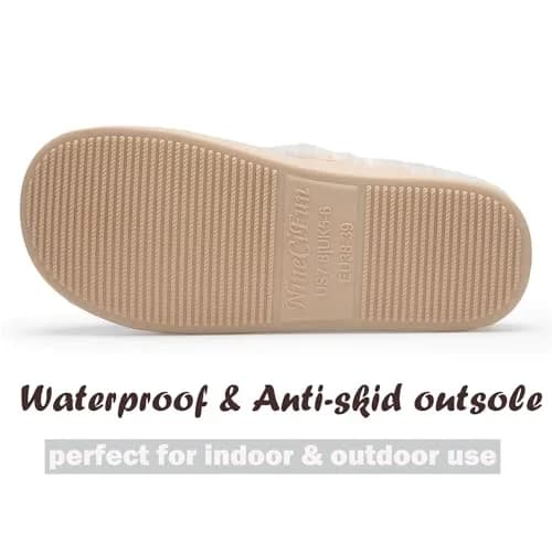 NineCiFun Women's Slip on Fuzzy Slippers Size 7-8 | Memory Foam Indoor Outdoor Plush thumbnail 7