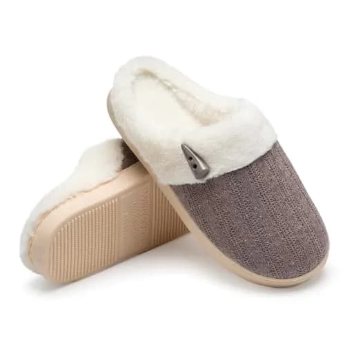 NineCiFun Women's Slip on Fuzzy Slippers Size 7-8 | Memory Foam Indoor Outdoor Plush thumbnail 9