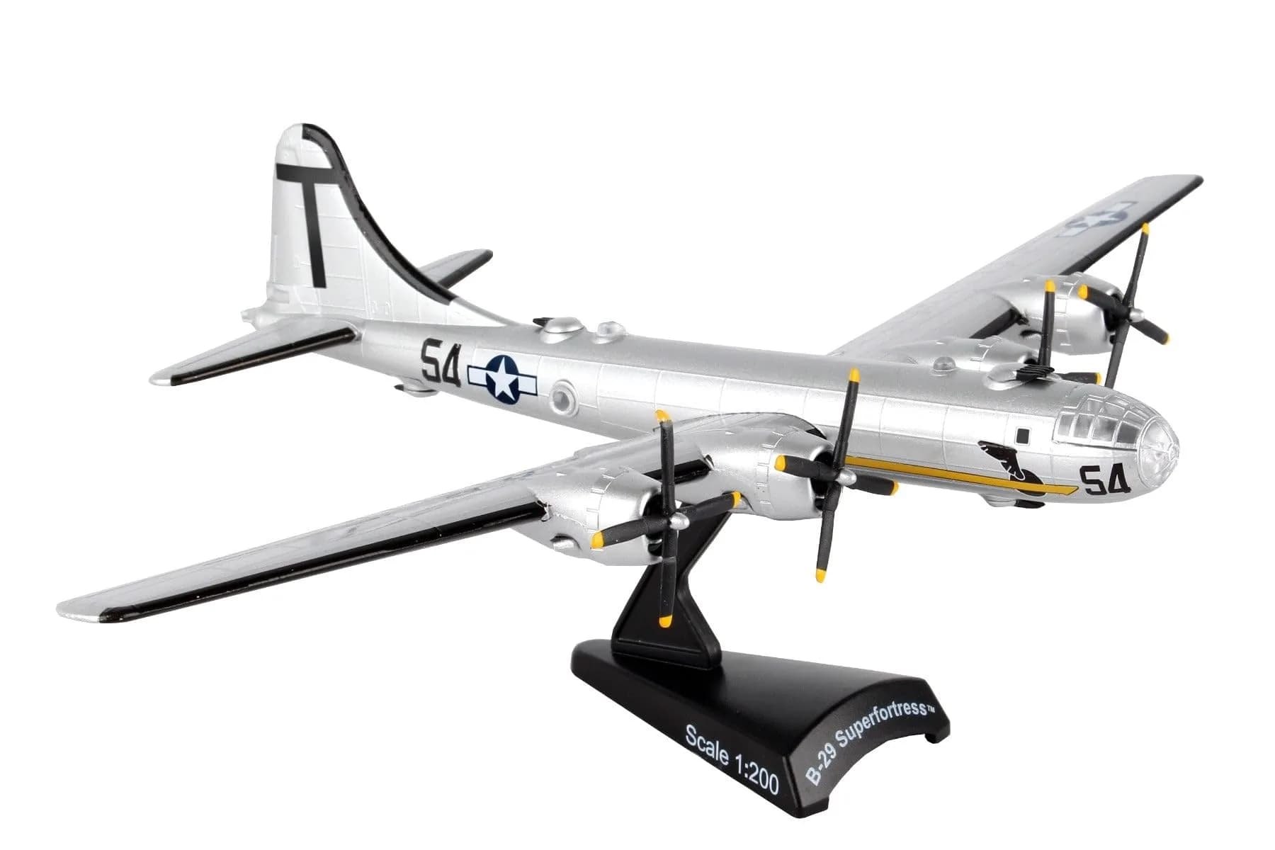 Postage Stamp Daron Worldwide Trading B-29 1/200 T Square 54 | Museum of Flight Aircraft Model (70-120c) — Silver