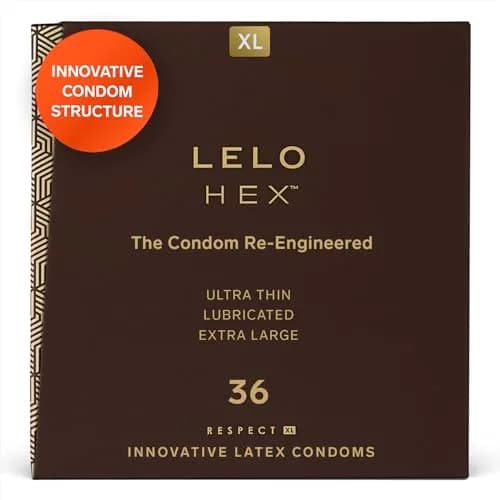 LELO HEX Respect XL Extra Large Condoms 58mm (36 Count) | Increased Strength, Thin Latex thumbnail 1