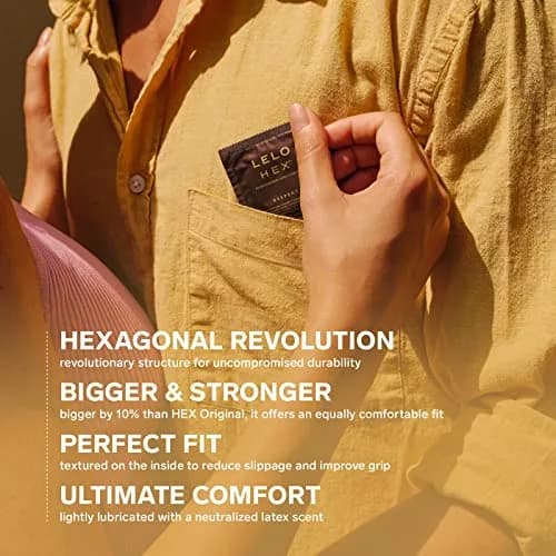 LELO HEX Respect XL Extra Large Condoms 58mm (36 Count) | Increased Strength, Thin Latex thumbnail 3