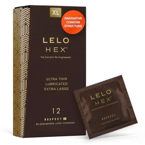 LELO HEX Respect XL Extra Large Condoms 58mm (12 Count) | Increased Strength, Thin Latex thumbnail 1