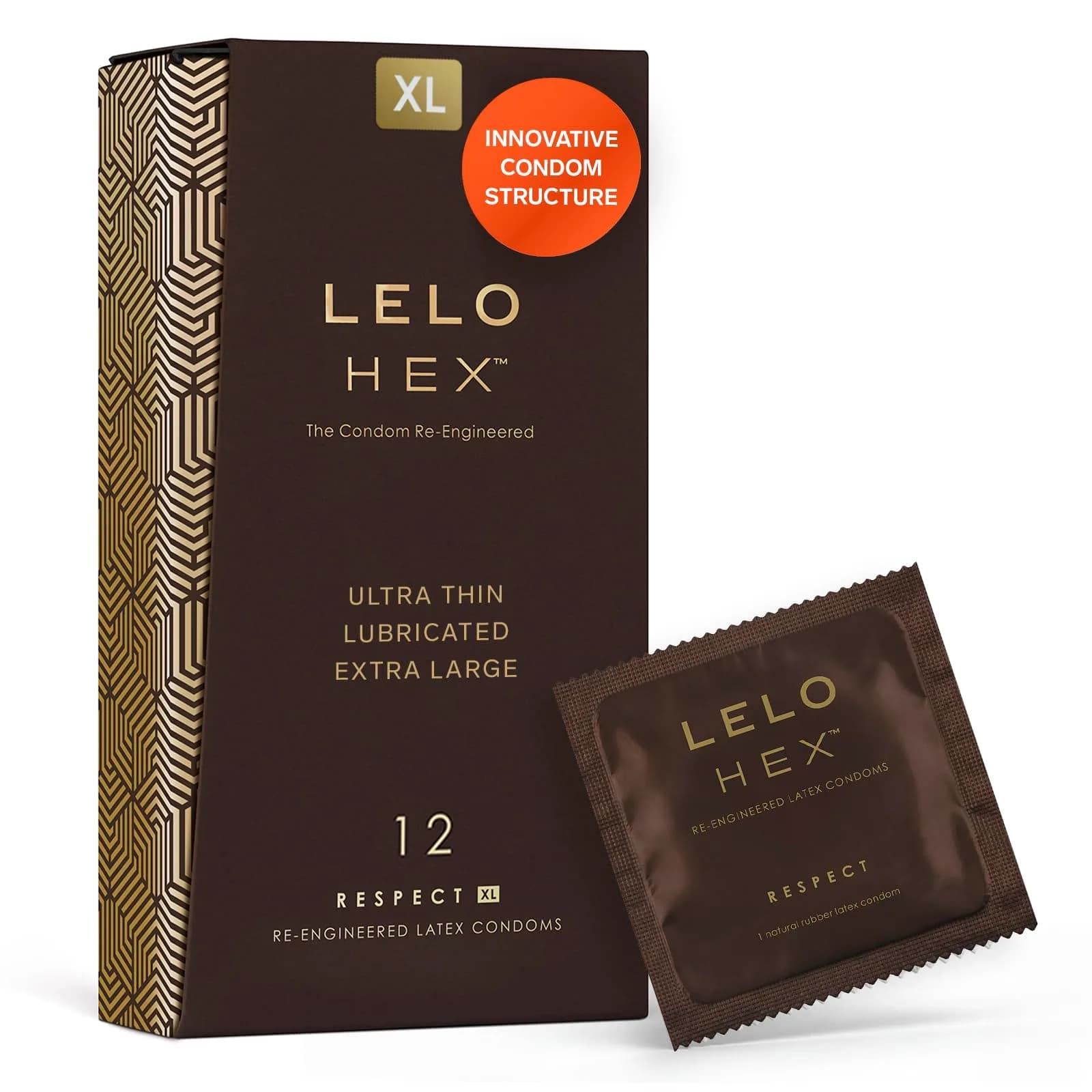 LELO HEX Organic Ultra Thin Condoms 54mm (2.12 in) | Organic Latex, 3 Pack — Respect