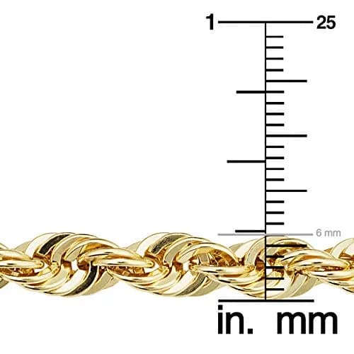 Kooljewelry 14k Gold Filled Rope Chain Necklace 16 inch (40 cm) | Elegant Unisex Adult thumbnail 4