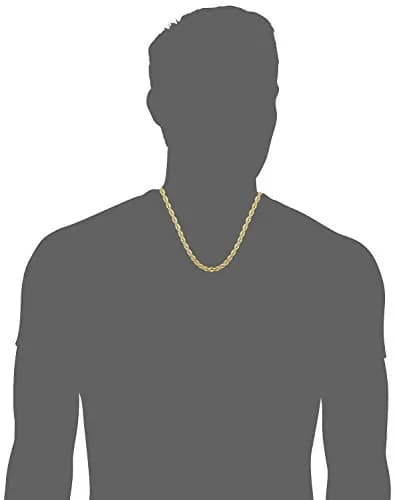 Kooljewelry 14k Gold Filled Rope Chain Necklace 16 inch (40 cm) | Elegant Unisex Adult thumbnail 5