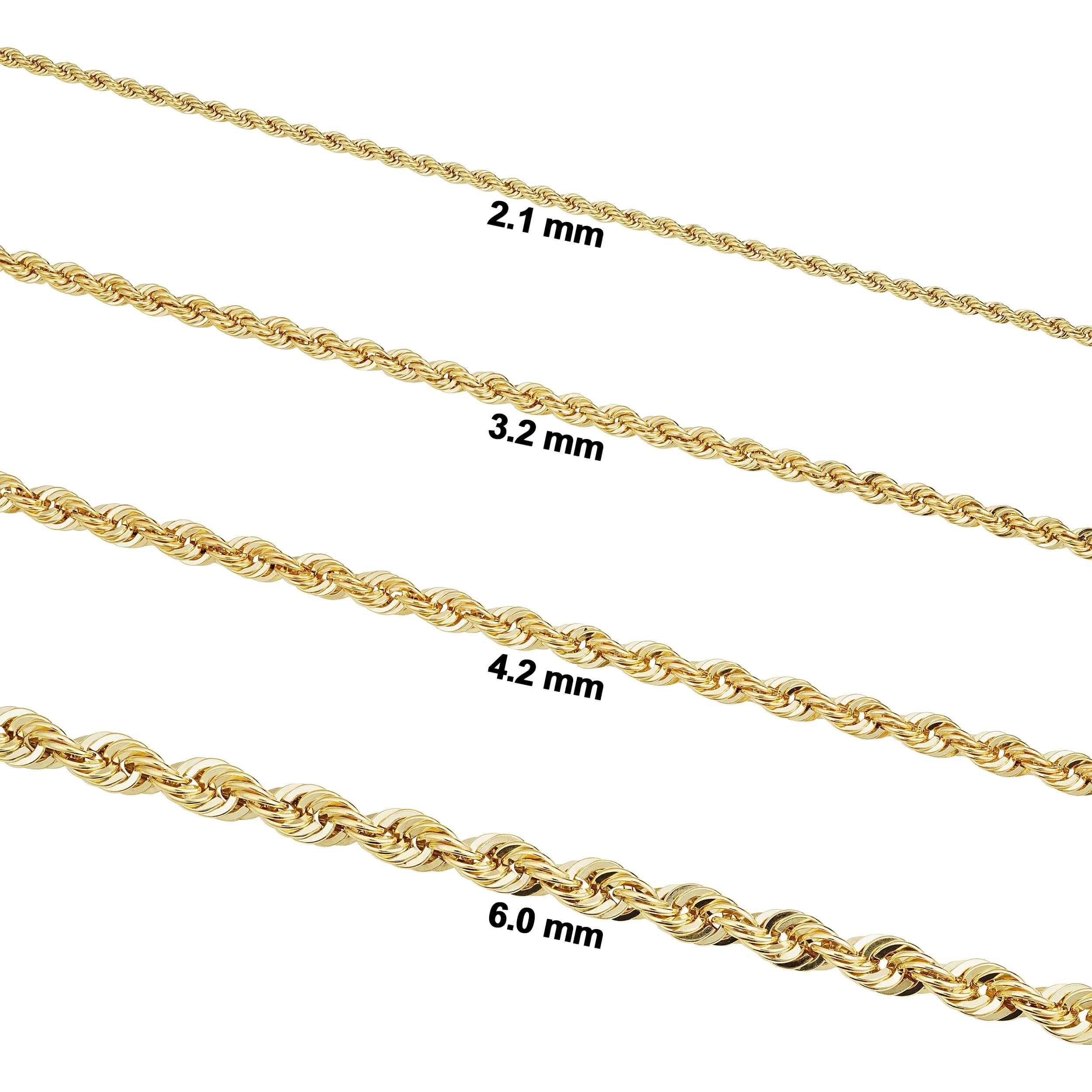 Kooljewelry 14k Gold Filled Rope Chain Necklace 16 inch (40 cm) | Elegant Unisex Adult - view 2