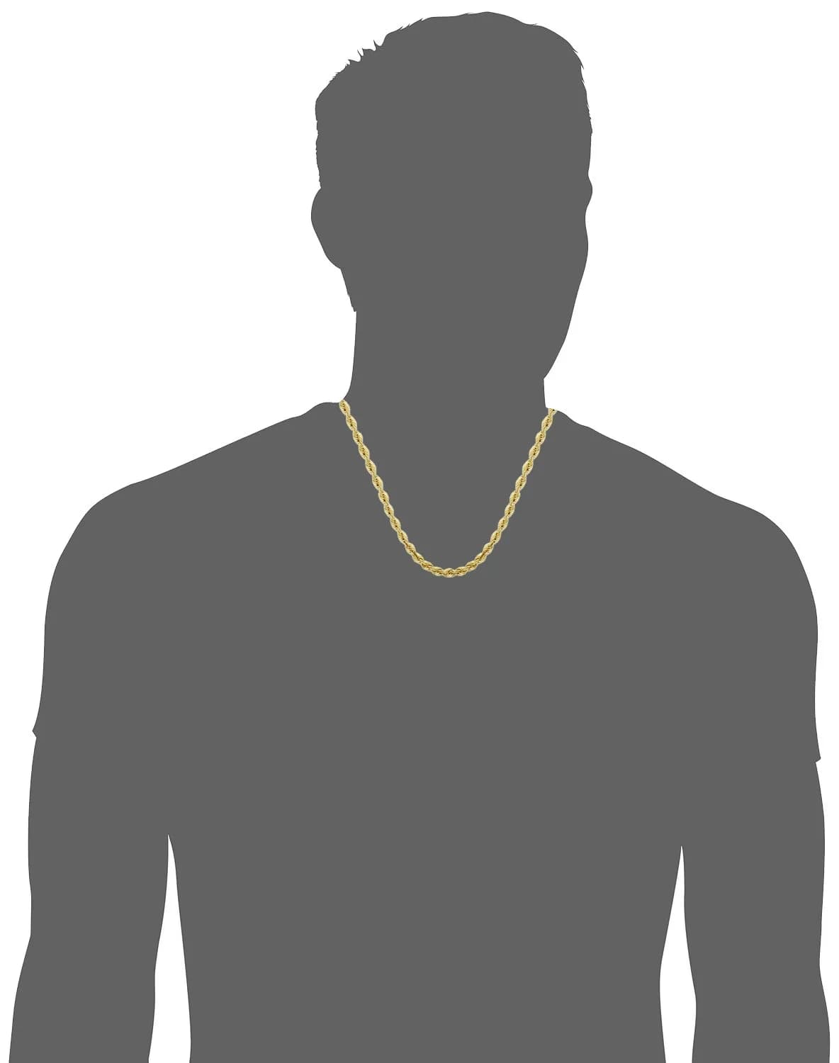 Kooljewelry 14k Gold Filled Rope Chain Necklace 26 inch (66 cm) | Elegant Unisex Adult Accessory - view 5