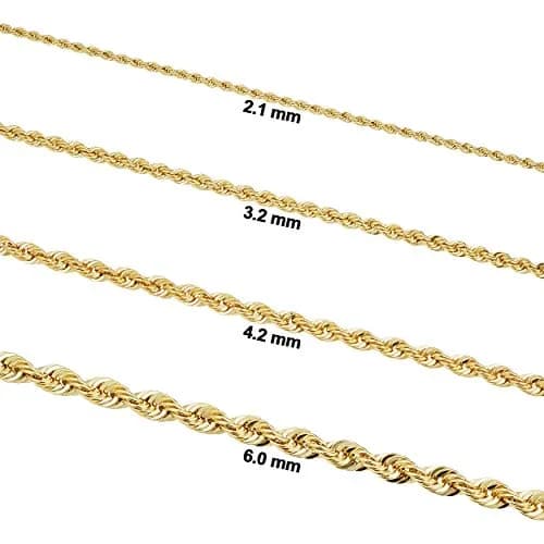 Kooljewelry 14k Gold Filled Rope Chain Necklace 26 inch (66 cm) | Elegant Unisex Adult Accessory thumbnail 2