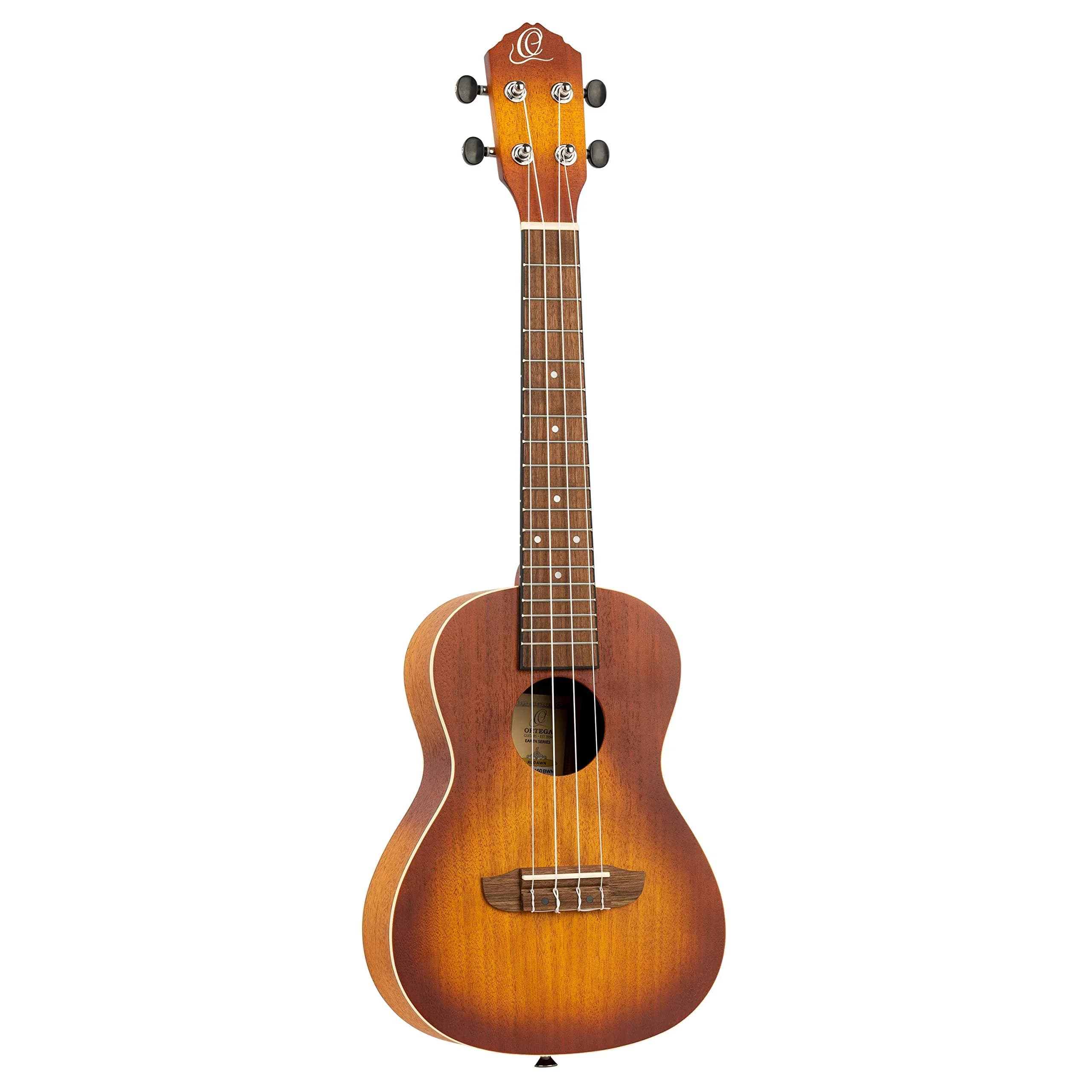 Ortega Guitars Earth Series Concert Ukulele 4-String Acoustic Right Trasparent Sunburst | Open Pore Finish - main product image