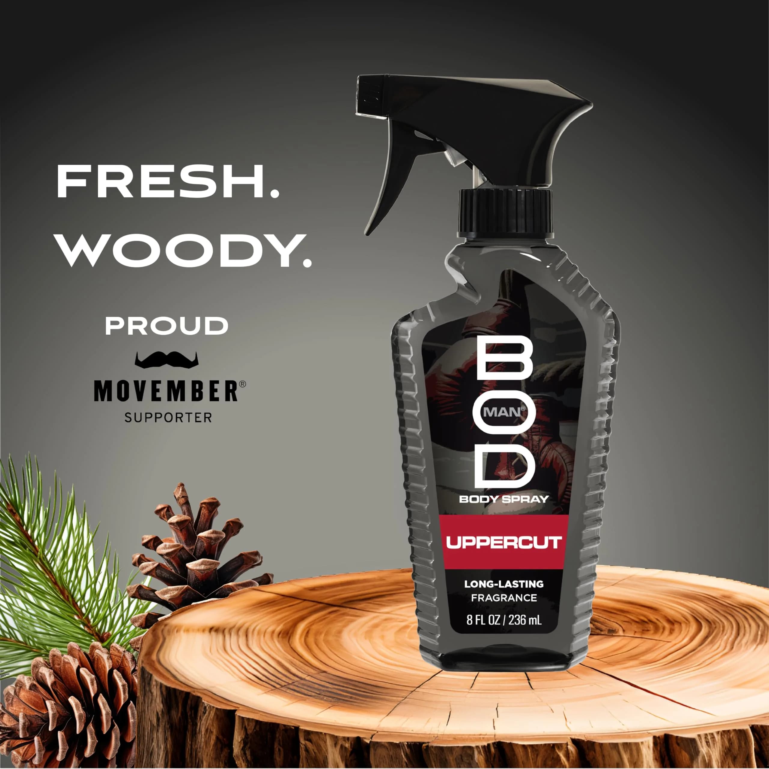 BOD man Fresh Blue Musk Uppercut Scent Body Spray 236ml (8 fl oz) - Long-Lasting Masculine Fragrance - view 3