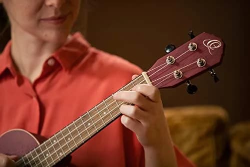 Ortega Guitars Concert Ukulele Earth Series Ruby Raspberry | 4-String Acoustic with Open Pore Finish thumbnail 5