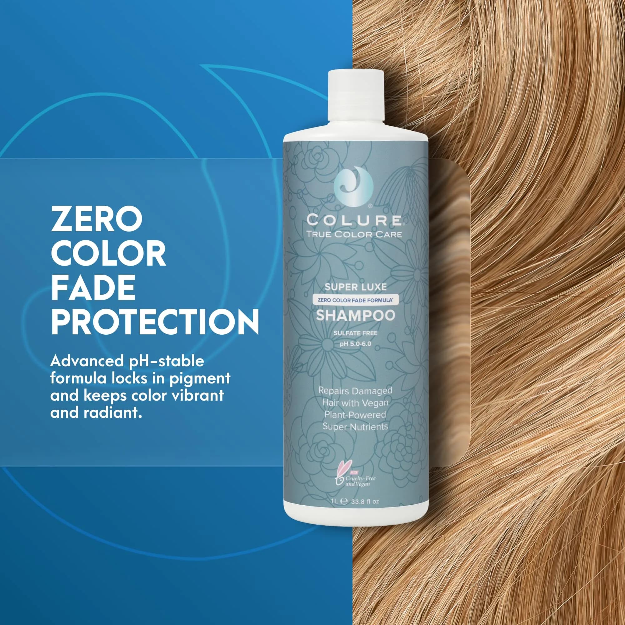 COLURE Super Luxe Shampoo 1000ml (33.8 Fl Oz) | Ultra Moisturizing Sulfate Free Cleanser for Thick Coarse Curly Hair Anti Frizz - view 3