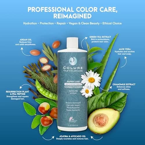COLURE Super Luxe Conditioner 998ml (33.8 Fl Oz) | Deep Nourishing Treatment for Aging Thick Coarse Curly Hair Anti Frizz Care thumbnail 9