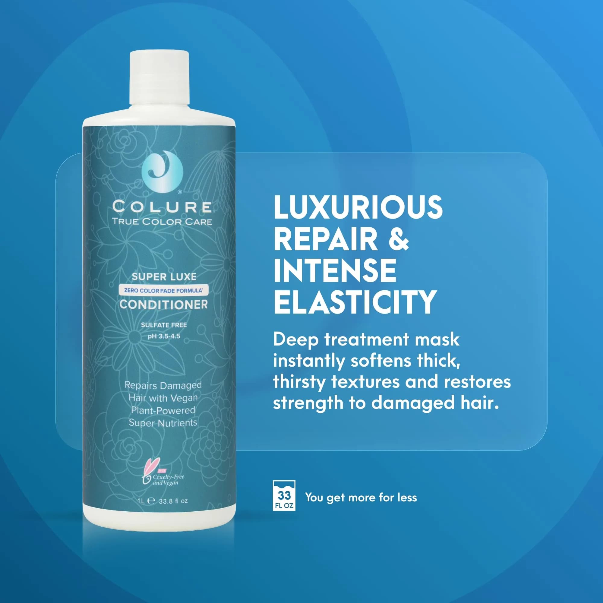 COLURE Super Luxe Conditioner 998ml (33.8 Fl Oz) | Deep Nourishing Treatment for Aging Thick Coarse Curly Hair Anti Frizz Care - view 2
