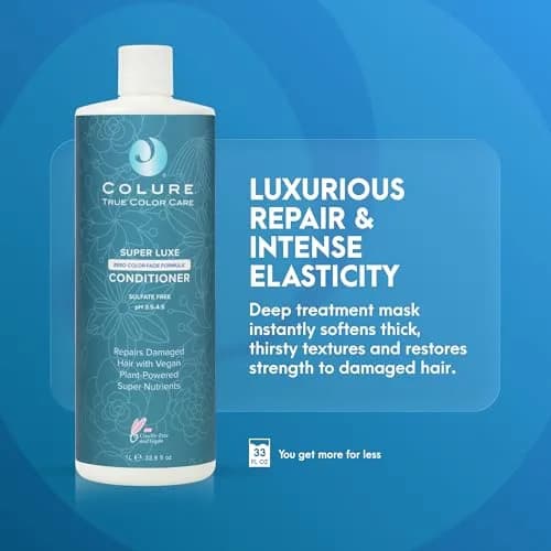 COLURE Super Luxe Conditioner 998ml (33.8 Fl Oz) | Deep Nourishing Treatment for Aging Thick Coarse Curly Hair Anti Frizz Care thumbnail 2