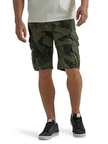 Wrangler Authentics Men's Premium Twill Cargo Short (Bennard), Forest Green Camo, 32 | Relaxed Fit, Durable Cotton thumbnail 1