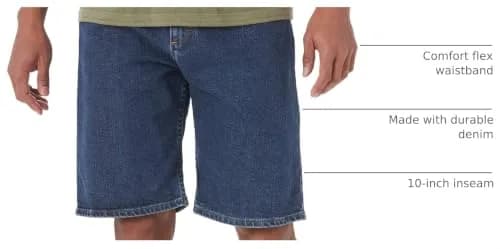 Wrangler Authentics Men's Comfort Flex Waistband Short, Dark Stonewash, 34 | Relaxed Fit Denim Shorts thumbnail 4