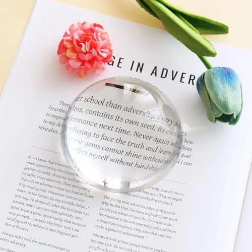 LONGWIN Crystal Dome Magnifier Paperweight 100mm (3.9 Inch) | Clear K9 Crystal for Reading Documents thumbnail 4