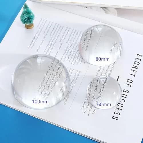 LONGWIN Crystal Dome Magnifier Paperweight 100mm (3.9 Inch) | Clear K9 Crystal for Reading Documents thumbnail 5