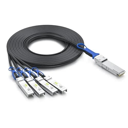 10Gtek 100G QSFP28 to 4x 25G SFP28 Breakout DAC Cable 1m (3.3ft) | High-Speed Network Connectivity thumbnail 1
