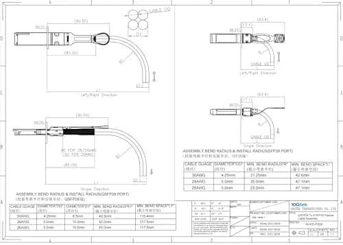 10Gtek 100G QSFP28 to 4x 25G SFP28 Breakout DAC Cable 1m (3.3ft) | High-Speed Network Connectivity thumbnail 6