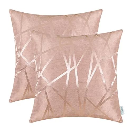 CaliTime Decorative Couch Throw Pillow Covers 18 x 18 Inches Dusty Pink | Soft Faux Suede, Hidden Zipper, Set of 2 thumbnail 1