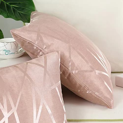 CaliTime Decorative Couch Throw Pillow Covers 18 x 18 Inches Dusty Pink | Soft Faux Suede, Hidden Zipper, Set of 2 thumbnail 5