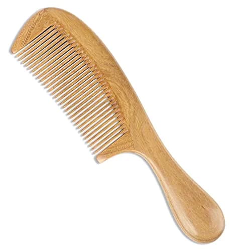 Onedor Handmade 100% Natural Green Sandalwood Hair Comb | Anti-Static & Detangler (7 Inch) thumbnail 1