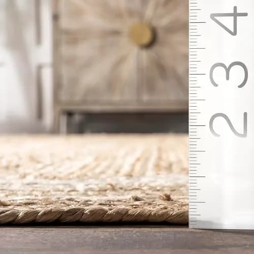 nuLOOM Rikki Off White Bordered Power Loomed Area Rug, 5' x 8' | Coastal Style with Eco-Friendly Jute thumbnail 6