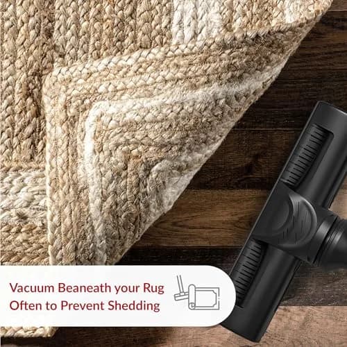nuLOOM Rikki Off White Bordered Power Loomed Area Rug, 5' x 8' | Coastal Style with Eco-Friendly Jute thumbnail 3