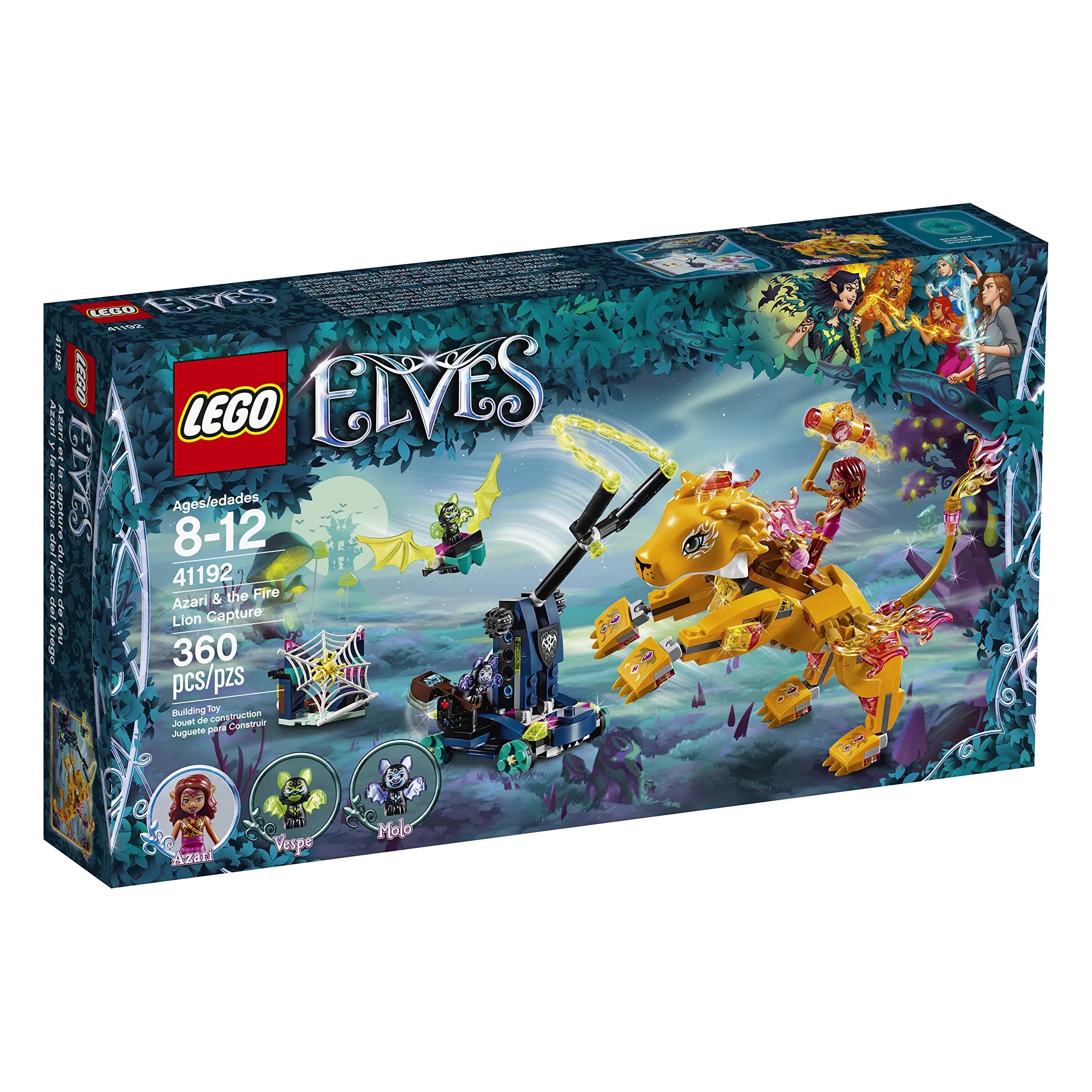 LEGO Elves Azari & the Fire Lion Capture 41192 Building Kit 360 Pieces | Fantasy Toy Set for Kids 8-12 — Multicolor