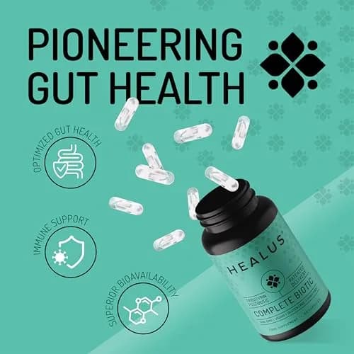 Healus Complete Biotic Postbiotic Tributyrin Supplement 60 Capsules | Supports Gut Health & Digestion thumbnail 2
