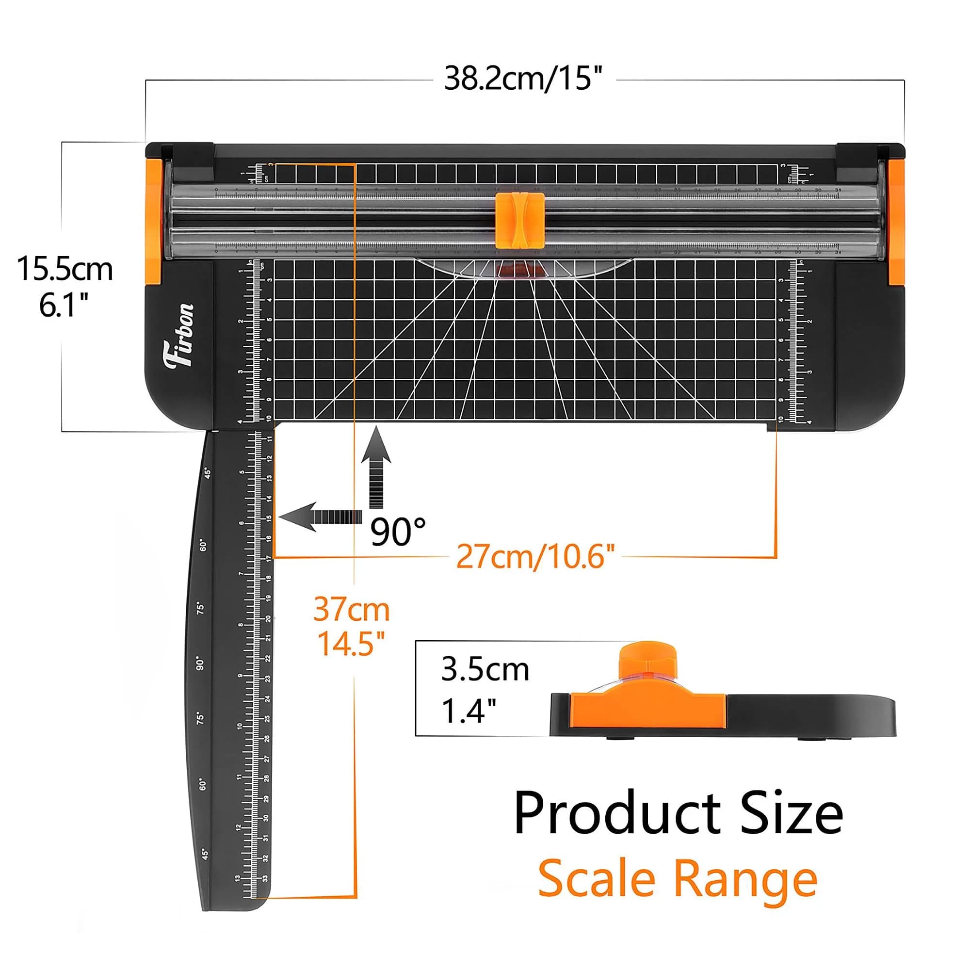Firbon A4 Paper Cutter with Black Titanium Blade - Precision Trimmer for Craft Paper, Coupons, Labels & Cardstock (12 Inch) - view 3