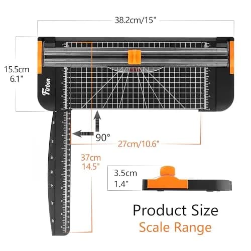 Firbon A4 Paper Cutter 12 Inch Black | Cuts 10 Sheets, Accurate Measurement, Safe Blade thumbnail 3