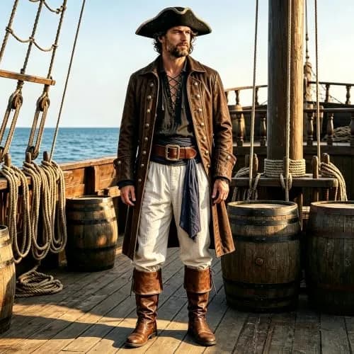 WISHU Men's Medieval Renaissance Pirate Pants White | Loose, Cotton Blend, Renaissance Costume (M) thumbnail 4