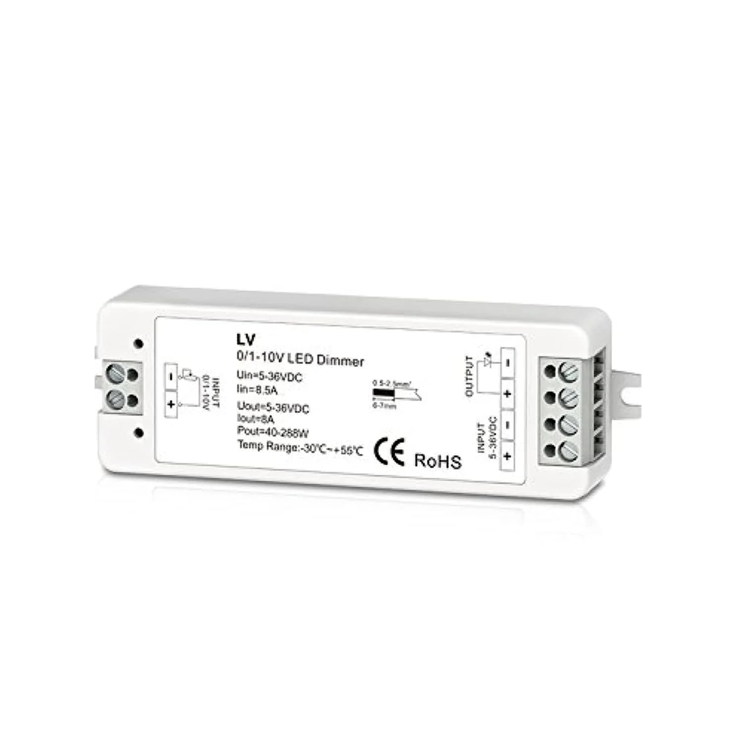 Nutbro 0-10V LED Dimmer Driver 8A 288W 5-36VDC | Flickerless PWM Dimming for Single Color LED Lamps - main product image