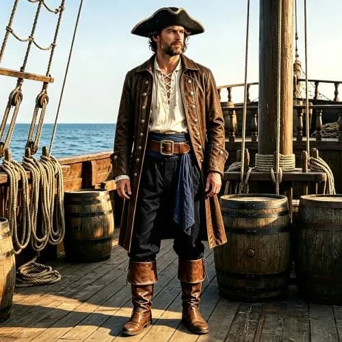 WISHU Men's Medieval Renaissance Pirate Pants Large | Classic Renaissance Costume with Lace-up Cuffs thumbnail 4