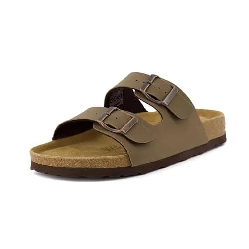 CUSHIONAIRE Lane Cork Slide Women's Sandals, Comfortable Sandals for Women, Brown 11 | Cushioned Cork Footbed for All-Day Comfort thumbnail 9